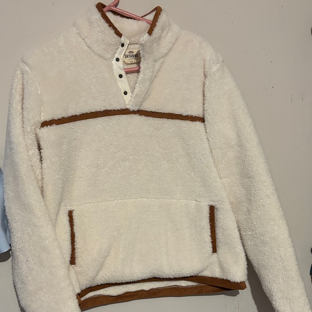 Shyanne Cream and Tan Sherpa Sweater